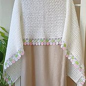 Свадебный салон handmade. Livemaster - original item Crochet Wedding Stole with Colored Border. Handmade.
