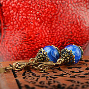 Украшения handmade. Livemaster - original item Earrings Ethnic Moroccan gift lampwork boho. Handmade.