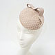 Mini-hat 'Wave' with a veil. Color beige, Hats1, Moscow,  Фото №1