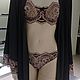 Заказать Халат - чёрный с кружевом. Natali Lingerie / Нижнее бельё ручной работы!. Ярмарка Мастеров. . Халаты Фото №3