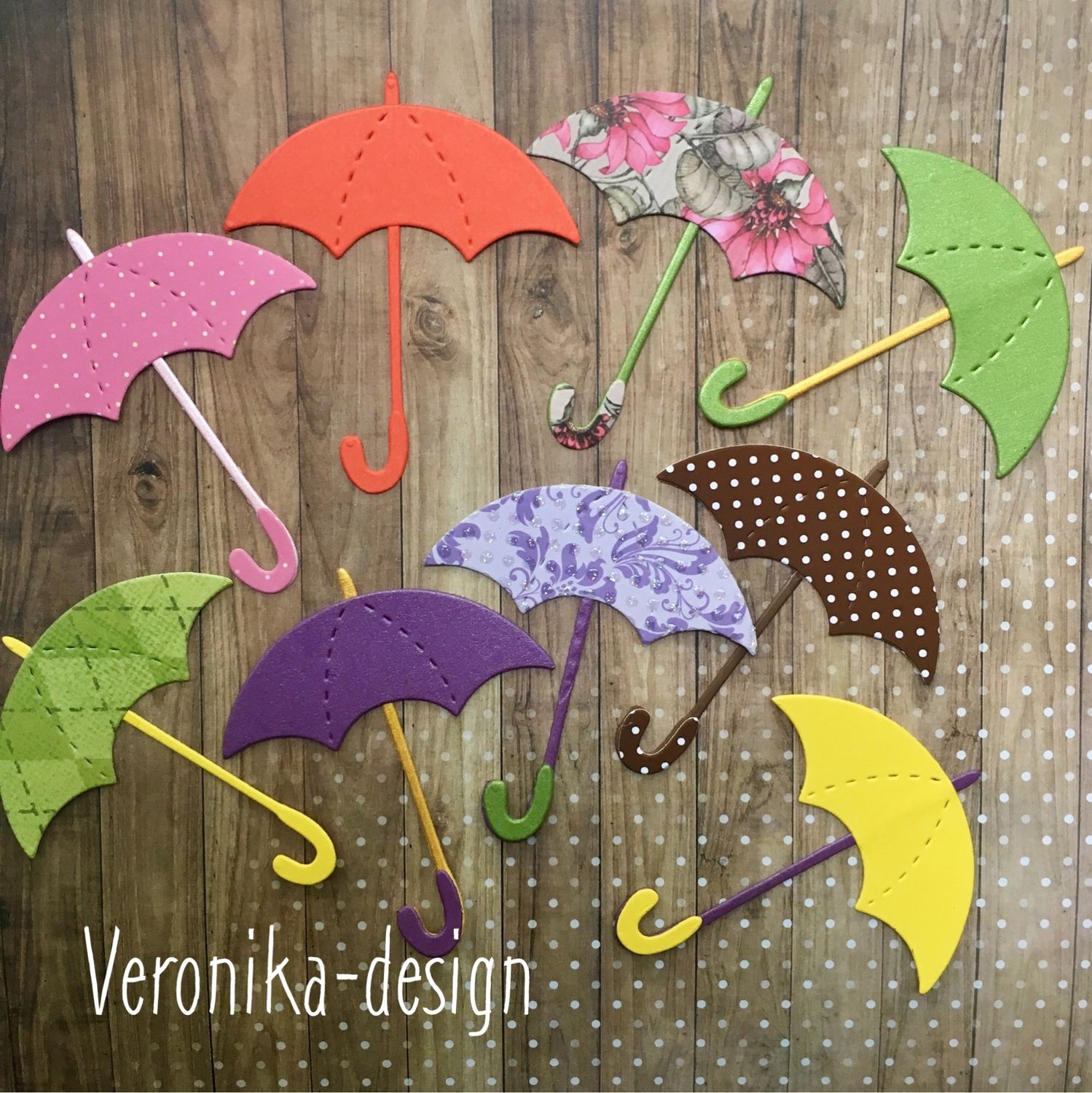 Зонтик с листьями аппликация