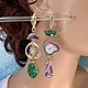 Заказать Серьги с камнями, асимметрия. Elena Moonlight Jewelry. Ярмарка Мастеров. . Серьги классические Фото №3