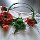  В цветущих маках. Колье. Knitted flowers. Ярмарка Мастеров.  Фото №5