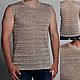 100% lino camiseta para hombre ' días de Verano'. T-shirts and undershirts for men. Exclusive linen jersey from Elena. Ярмарка Мастеров.  Фото №4