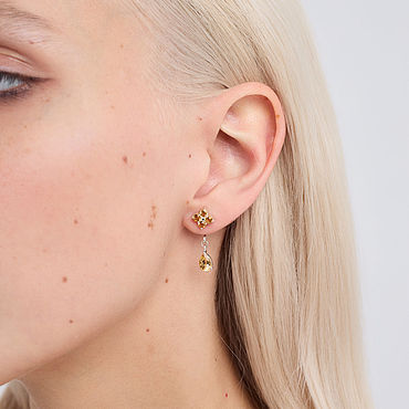 Украшения ручной работы. Ярмарка Мастеров - ручная работа Джекет из серебра капелькой-цитрином (1шт). Handmade.