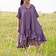 Linen dress with flounces / DR0544LE, Dresses, Sofia,  Фото №1