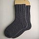RussianSocks Бабушкины вязаные шерстяные носки темно-серый цвет теплые, Носки, Москва,  Фото №1