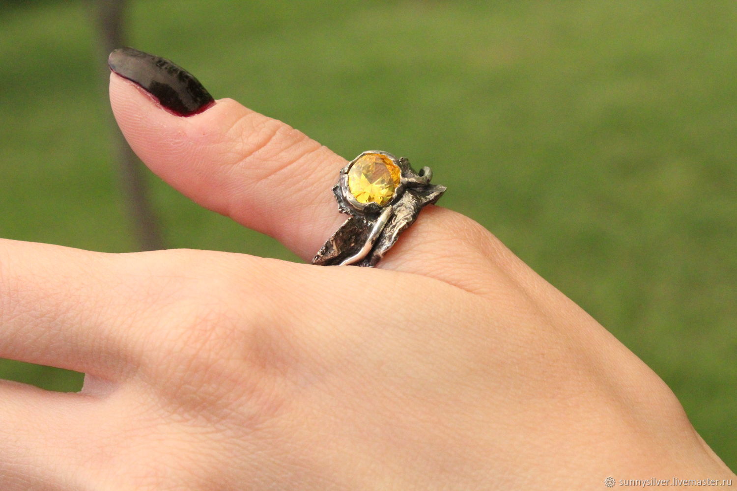 Yella ring with yellow cubic zirconia in 925 sterling silver IV0036, Rings, Yerevan,  Фото №1