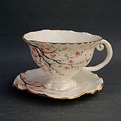 Посуда handmade. Livemaster - original item teacups: SAKURA.. Handmade.