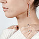 Long stud earrings with Swiss blue Topaz and moonstones. Earrings. Honey Hany Jewelry by Olga Khan. My Livemaster. Фото №5