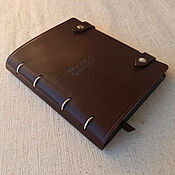 Канцелярские товары handmade. Livemaster - original item A5 leather notebook with buttons. Handmade.