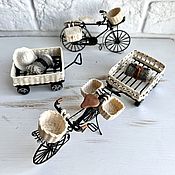 Куклы и игрушки handmade. Livemaster - original item Doll Miniature bicycle for dolls toy trolley on 4 wheels. Handmade.