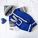Order Newborn gift: Knitted jumpsuit with hood blue grey. babyshop. Livemaster. . Gift for newborn Фото №3