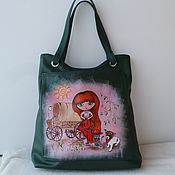 Сумки и аксессуары handmade. Livemaster - original item Leather women`s bag with a custom-made painting for Anechka))). Handmade.
