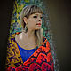 Batik silk stole 'Autumn Blues'. Wraps. OlgaPastukhovaArt. My Livemaster. Фото №6