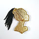 Beaded brooch brunette Girl with braids in red, girl with dreadlocks. Brooches. Zveva. My Livemaster. Фото №6