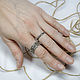 Pair of silver rings 'WE'. Wedding rings. Unusual Gemstone Jewelry. My Livemaster. Фото №5