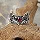 Серебряное кольцо с красным гранатом "Elven Daria". Кольца. BlackTree (InSilver). Ярмарка Мастеров.  Фото №4