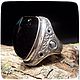 ring silver 'nautilus' with morion, Rings, Moscow,  Фото №1