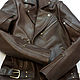 Leather jacket brown men's motorcycle. Mens outerwear. Lollypie - Modiste Cat. My Livemaster. Фото №6