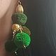 Серьги из латуни и шерсти. Серьги классические. Newstylejewelry. Ярмарка Мастеров.  Фото №5