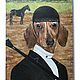 Dachshund. Oil painting, Pictures, Moscow,  Фото №1