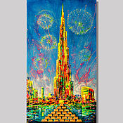 Картины и панно handmade. Livemaster - original item Pictures: Burj Khalifa Gold. Handmade.
