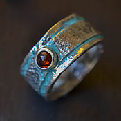 Украшения handmade. Livemaster - original item Silver ring with natural stone, silver ring with garnet. Handmade.