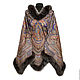 Poncho from a scarf pavlovoposadskaja 'Magical pattern' with fur 1290-14/178. Ponchos. Olga Lavrenteva. Online shopping on My Livemaster.  Фото №2