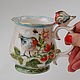 Order A copy of the product Mug with Raspberry and robin decor. Mila. Livemaster. . Mugs and cups Фото №3