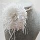Choker white aster with ostrich feather. Chokers. fantasy flowers. My Livemaster. Фото №4