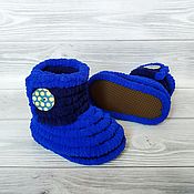 Одежда детская handmade. Livemaster - original item Children`s shoes: knitted plush boots, 12.5 cm on the foot, size 20. Handmade.