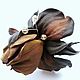 Brooch made of leather, iris, Brooches, Moscow,  Фото №1