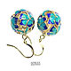 Round earrings covered with gold enamel, Earrings, Netanya,  Фото №1