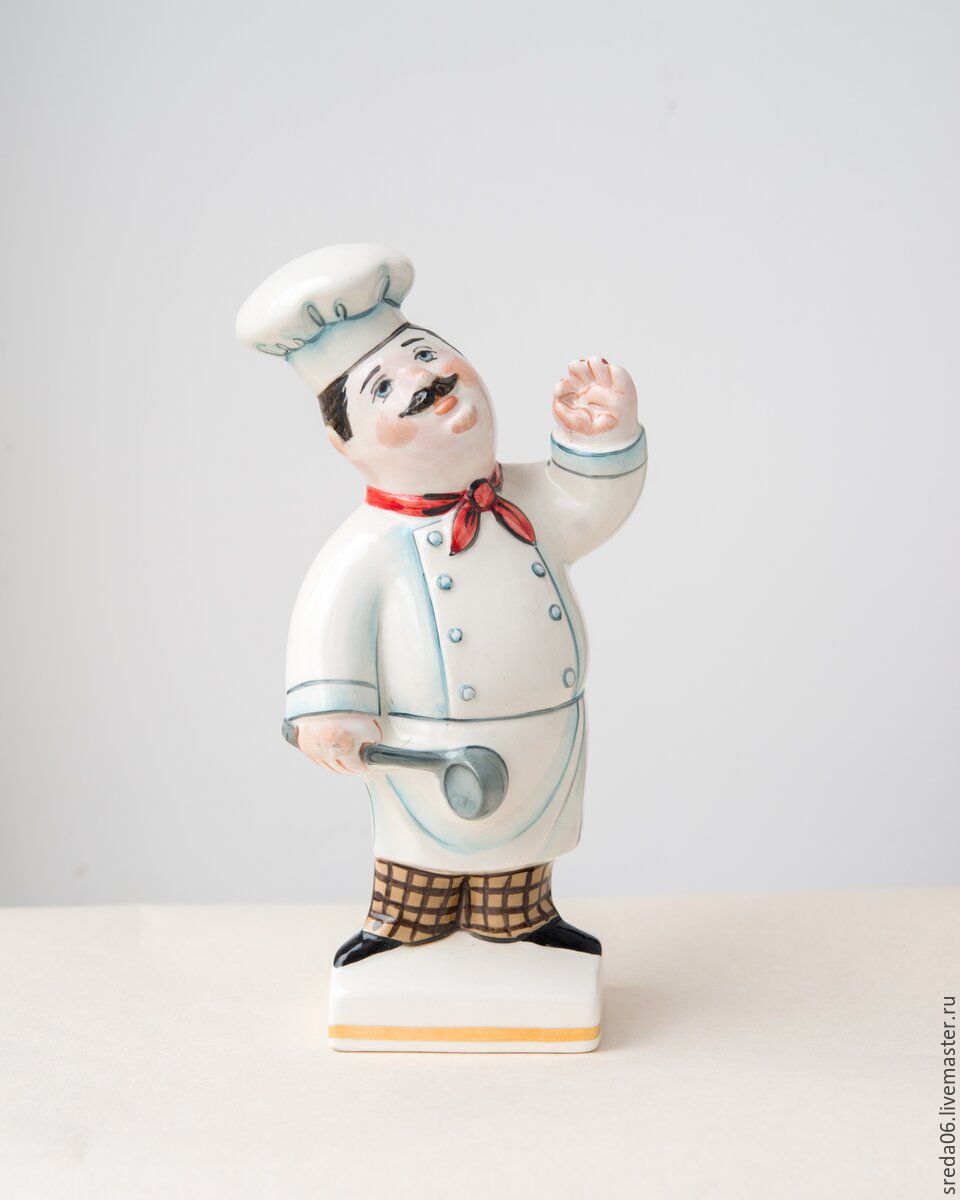 Porcelain cook figurine, Figurines, Sergiev Posad,  Фото №1