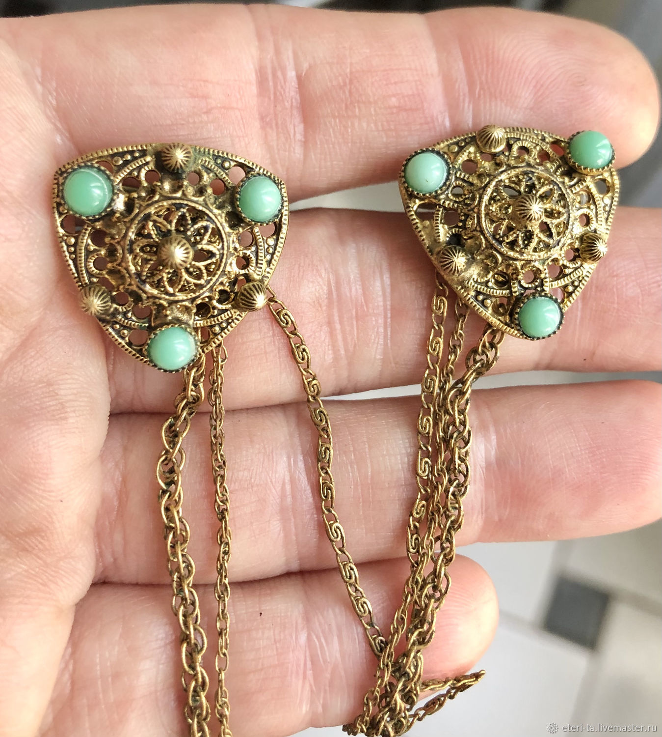 Винтаж: Чехия ,Винтажная брошь-шатлен – купить на Ярмарке Мастеров ...