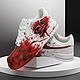Кроссовки белые Nike Air Force унисекс, кастом, череп, ручная роспись, Кроссовки, Волжский,  Фото №1