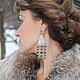 Earrings 'Boyaryshnya' garnet, hematite, Earrings, Moscow,  Фото №1