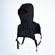Черный капюшон косплей со съемной маской - козырьком / Black hood. Капюшоны. KOSSMOSS. Интернет-магазин Ярмарка Мастеров.  Фото №2