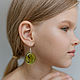 Transparent Round Green Frog Rustic Baby Earrings. Earrings. WonderLand. My Livemaster. Фото №5