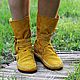 Boot moccasins made of genuine leather in Mustard, Moccasins, Moscow,  Фото №1