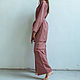 Комплект женский домашний  льняной: кимоно и широкие брюки. Костюмы. Одежда изо льна ELENLINE. Ярмарка Мастеров.  Фото №5