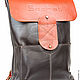 Кожаный рюкзак Спэйс (тёмно-коричневый с рыжим клапаном). Рюкзаки. Кожинка. Интернет-магазин Ярмарка Мастеров.  Фото №2