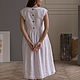 White linen dress with white lace. Dresses. molinialife. My Livemaster. Фото №6