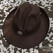 Аксессуары handmade. Livemaster - original item READY TO SHIP - Fedora Leather Hat - Indiana. Handmade.