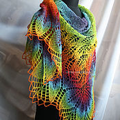 Аксессуары handmade. Livemaster - original item A thin rainbow shawl made of wool. Handmade.