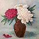 Oil painting Peonies. Still life with flowers, Pictures, Zhukovsky,  Фото №1