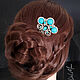 Order Hairpin with turquoise 'Summer sky'. Del-moro. Livemaster. . Hairpin Фото №3