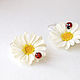 Earrings 'Once a daisy! Two Daisy!'. Earrings. VisNa. Online shopping on My Livemaster.  Фото №2