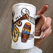 Посуда handmade. Livemaster - original item Tea Mug Music. Hand painted. Gift.. Handmade.